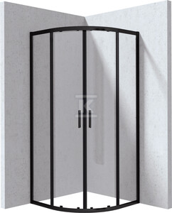 Kabina Onnline New półokrągła, profil nero, szkło transparentne 80x195cm