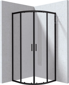 Kabina Onnline New półokrągła, profil nero, szkło transparentne 90x195cm
