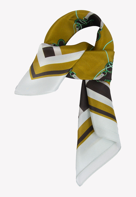 Apaszka jedwabna z motywem jeździectwa 66x66 cm