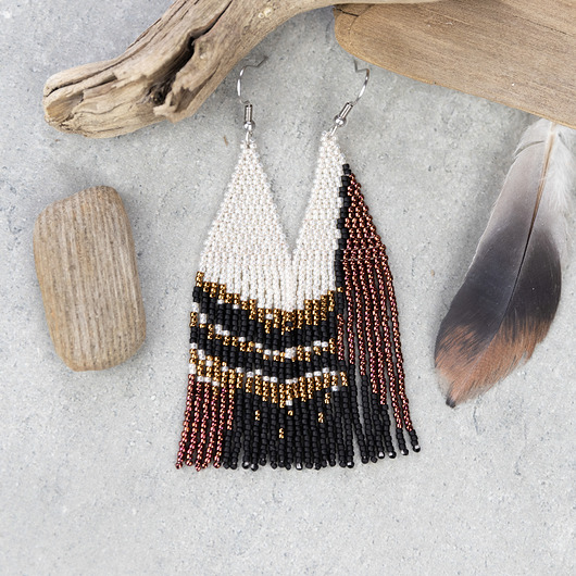 Kolczyki z koralików - kolekcja: zgubione piórko #4