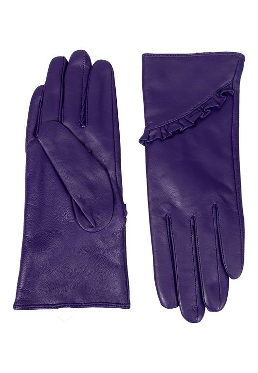 Eleganckie skórzane modne rękawiczki damskie 100% skóra fioletowe M