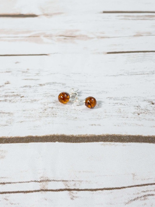 Eleganckie Kolczyki z Bursztynu Bałtyckiego, Sztyfty Srebrne