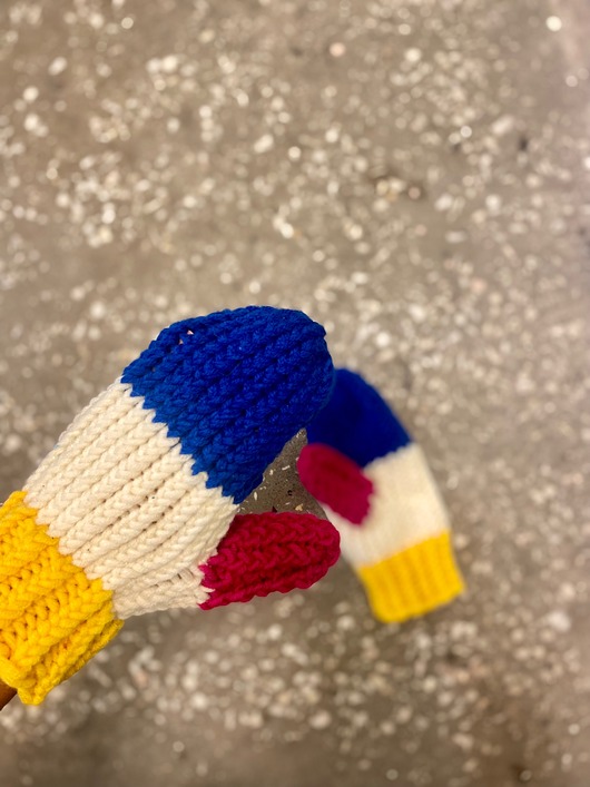 Rękawiczki jednopalczaste z wełny merino multikolor