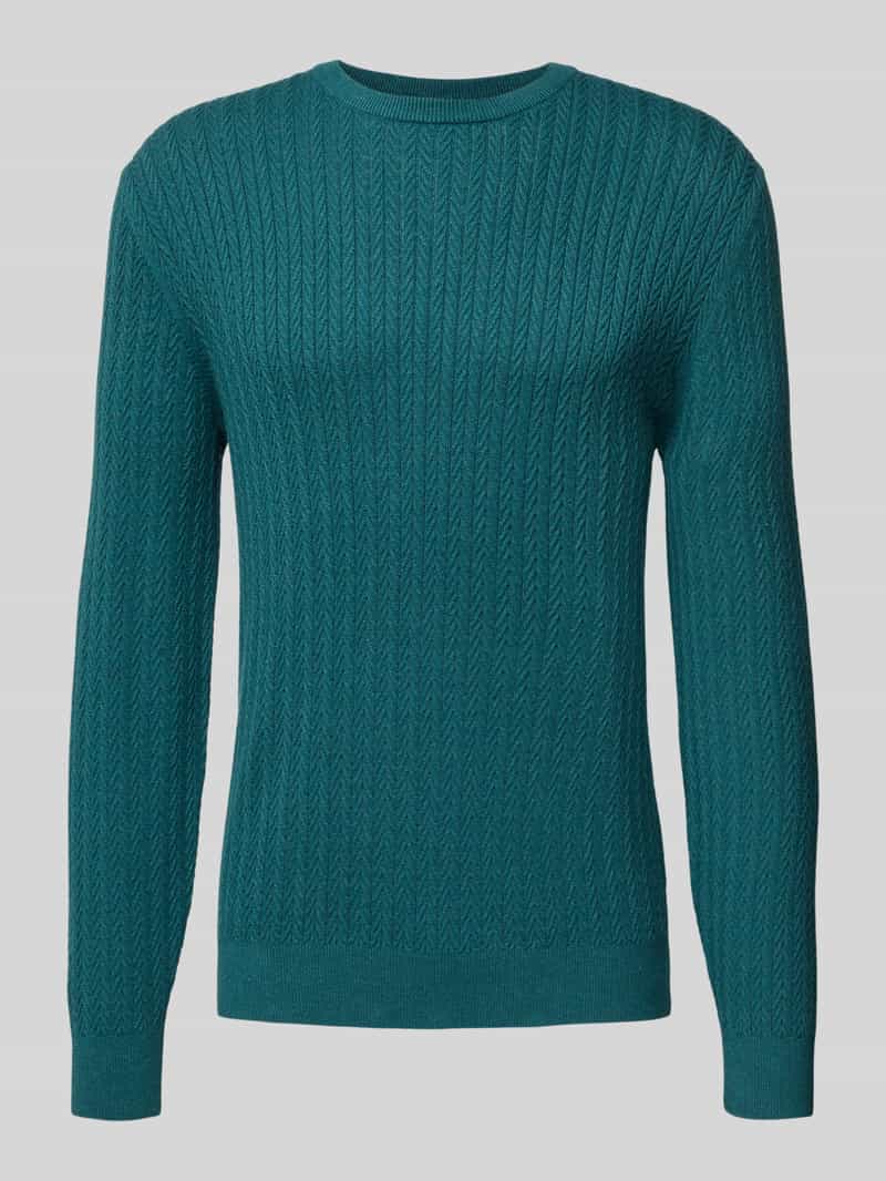 Sweter z dzianiny z prążkowanymi wykończeniami