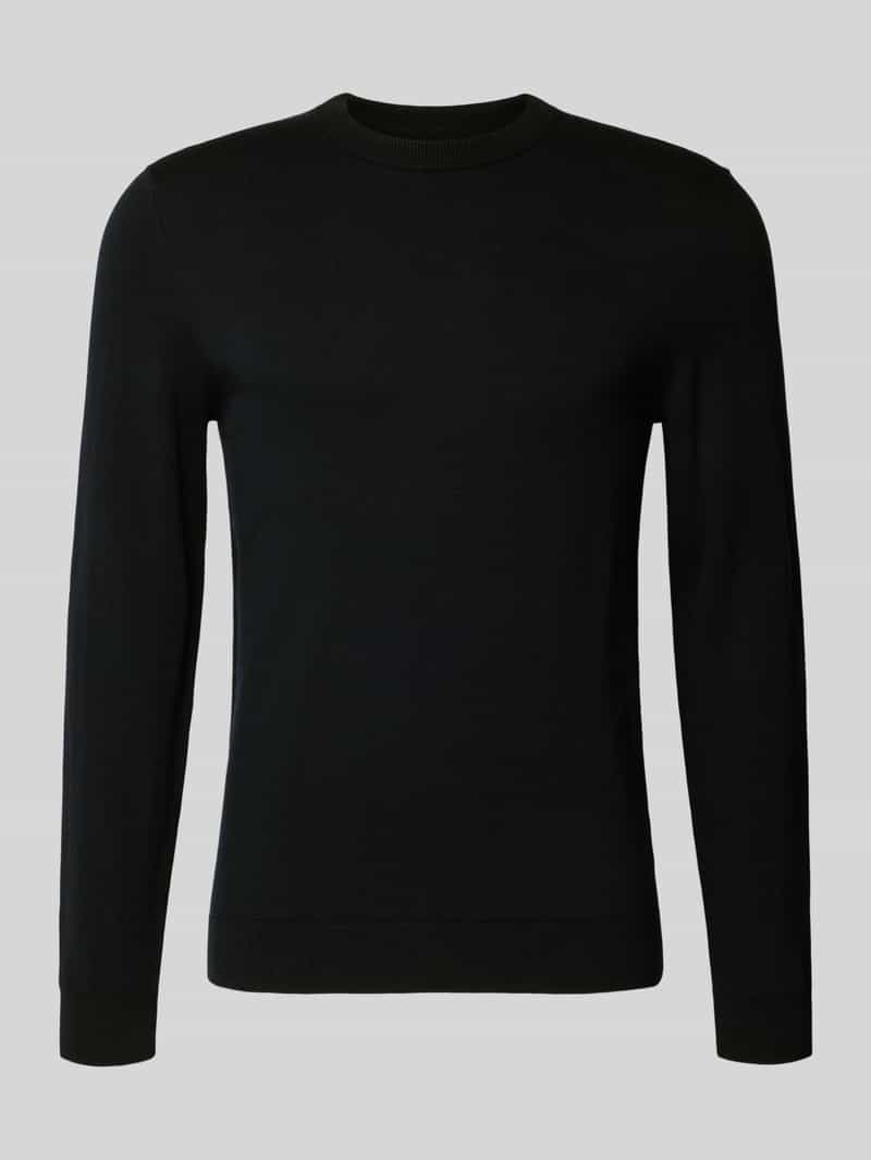 Sweter z dzianiny z mieszanki bawełny i kaszmiru z okrągłym dekoltem