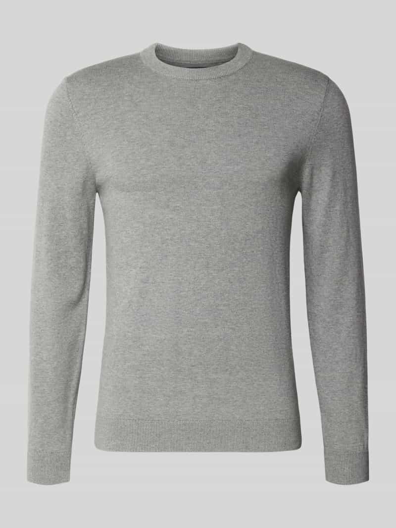 Sweter z dzianiny z mieszanki bawełny i kaszmiru z okrągłym dekoltem