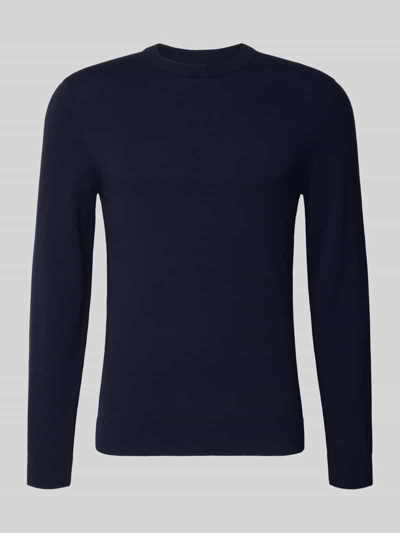 Sweter z dzianiny z mieszanki bawełny i kaszmiru z okrągłym dekoltem