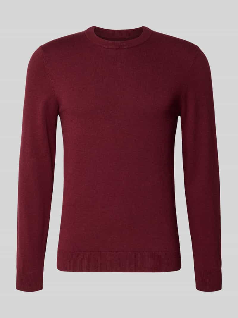 Sweter z dzianiny z mieszanki bawełny i kaszmiru z okrągłym dekoltem