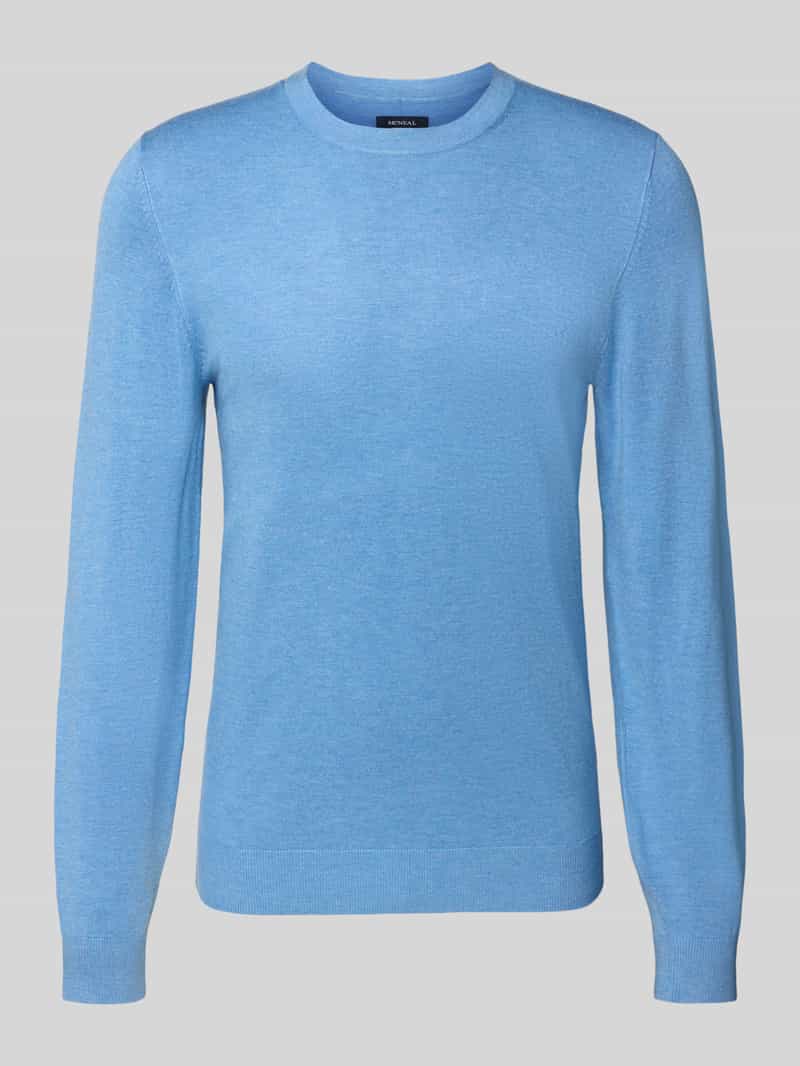 Sweter z dzianiny z prążkowanymi wykończeniami