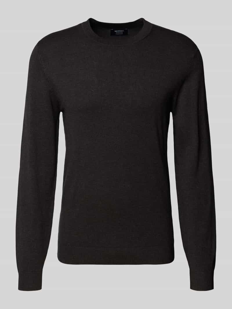 Sweter z dzianiny z prążkowanymi wykończeniami