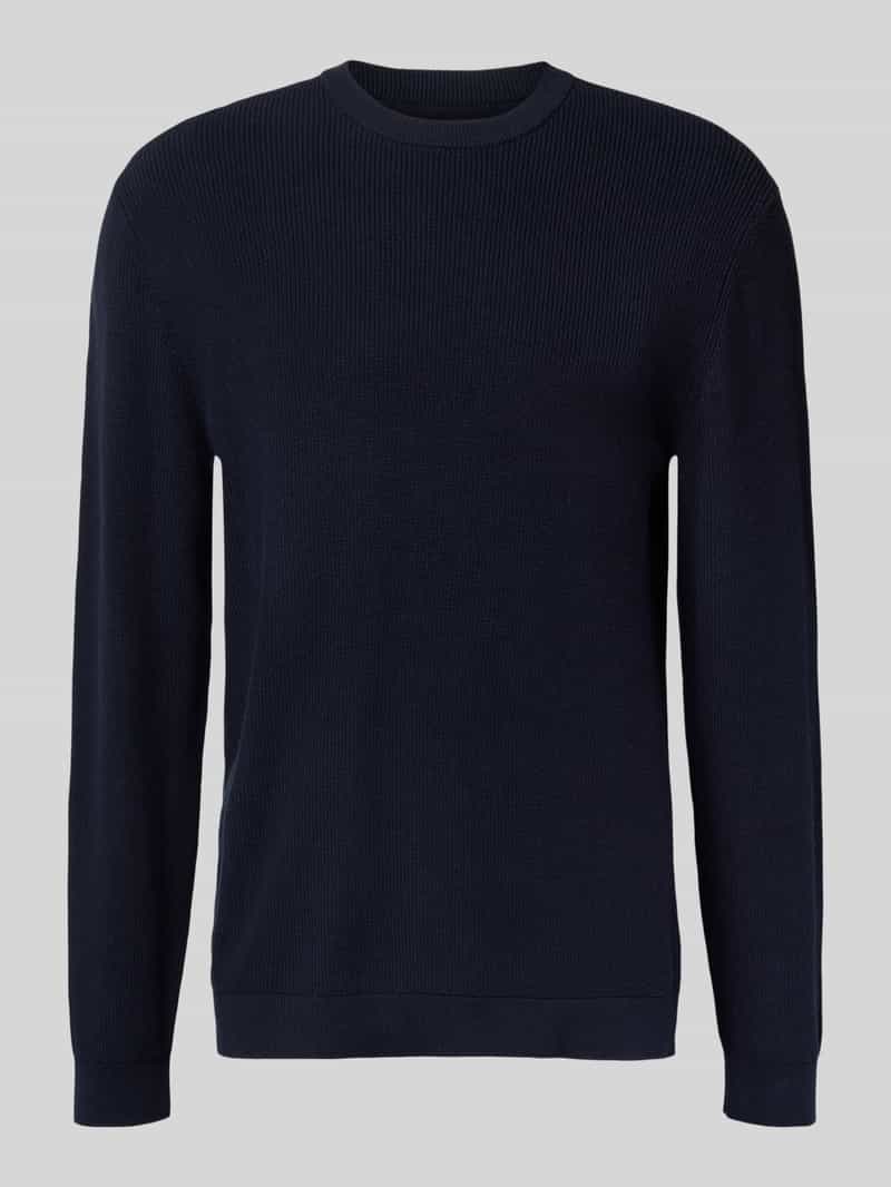 Sweter z dzianiny z prążkowanymi wykończeniami