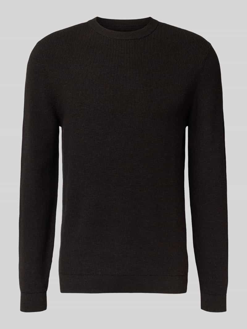 Sweter z dzianiny z prążkowanymi wykończeniami