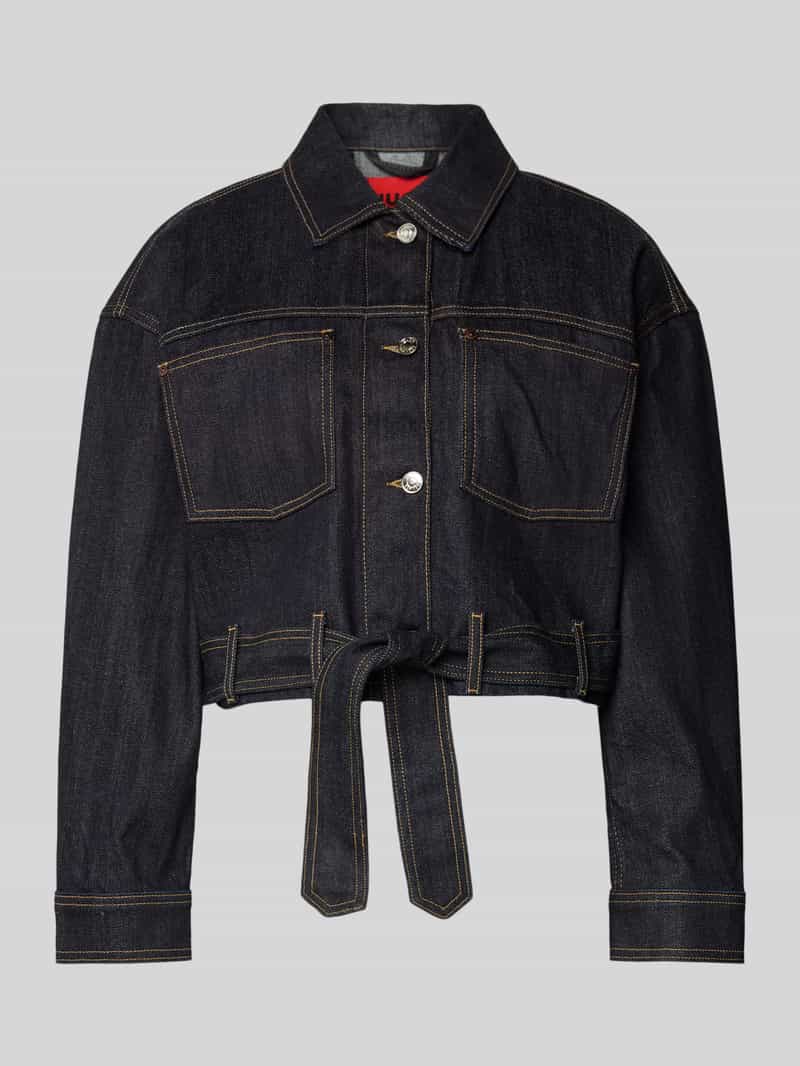 Kurtka jeansowa o kroju oversized z mieszanki bawełny model ‘GALATA’