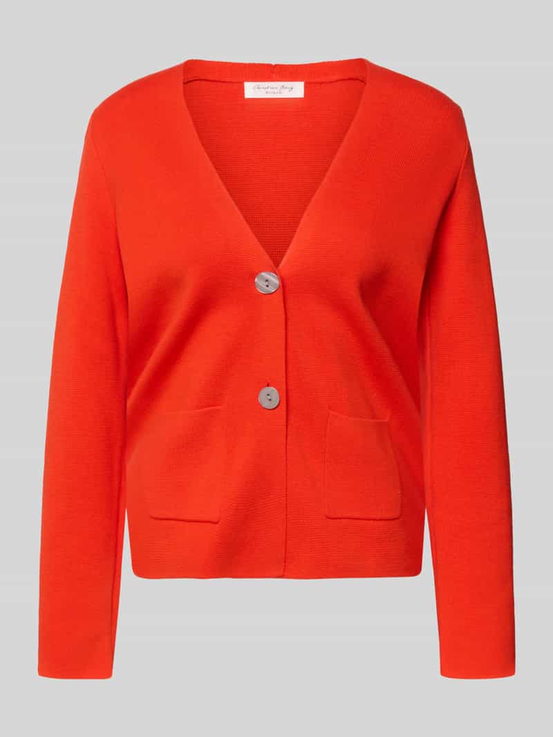 Sweter z dzianiny z dekoltem w serek model ‘MilaS’