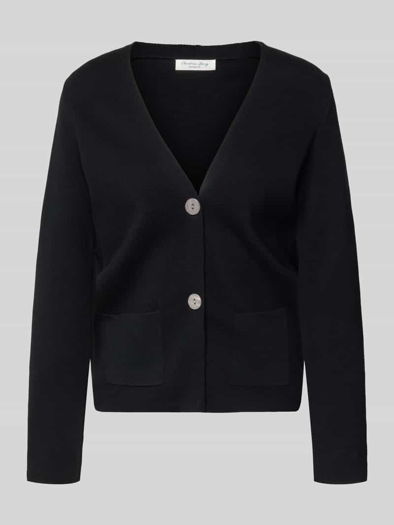 Sweter z dzianiny z dekoltem w serek model ‘MilaS’