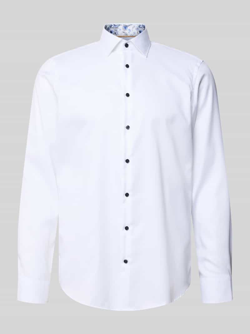 Koszula biznesowa o kroju regular fit z bawełny z kołnierzykiem typu kent