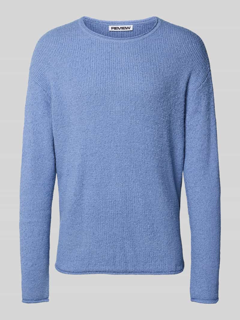 Sweter z dzianiny z prążkowanymi wykończeniami