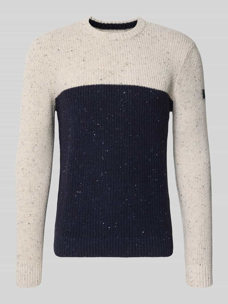 Sweter z dzianiny kroju regular fit z mieszanki bawełny