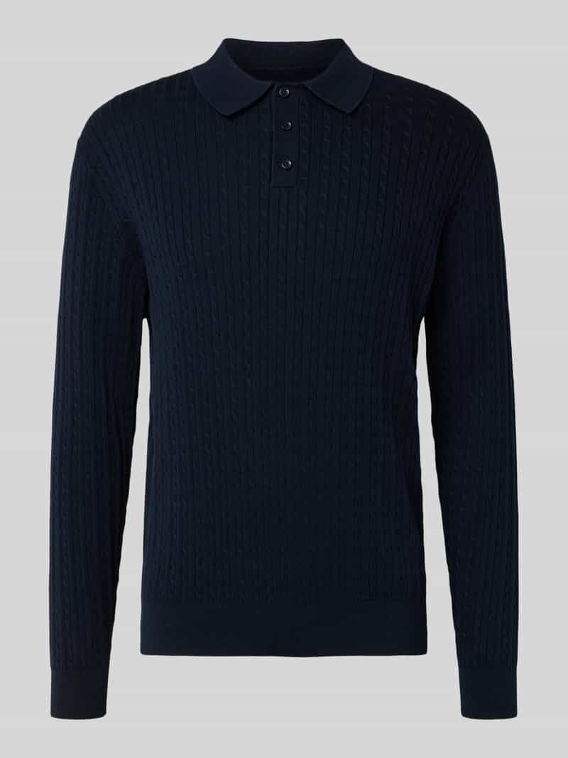 Sweter z dzianiny z kołnierzykiem polo