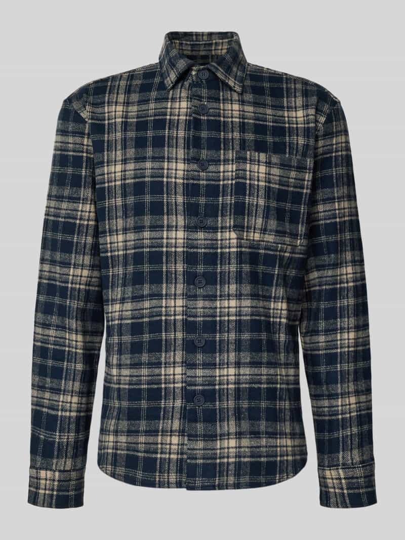 Koszula casulowa o kroju relaxed fit z flaneli z kołnierzykiem typu kent