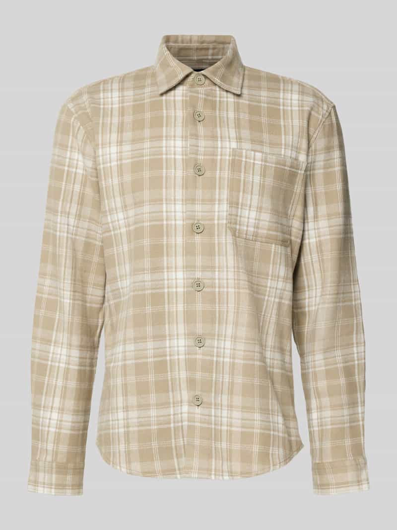 Koszula casulowa o kroju relaxed fit z flaneli z kołnierzykiem typu kent