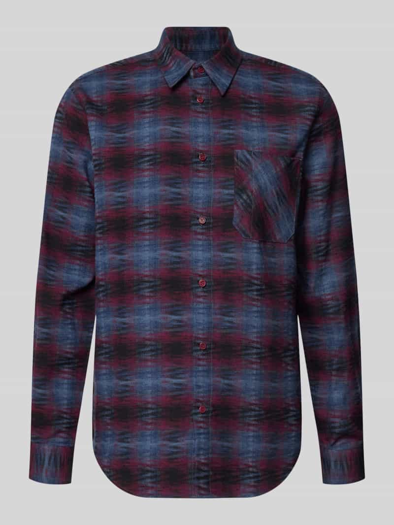 Koszula casualowa o kroju relaxed fit z mieszanki bawełny ekologicznej i lnu model ‘FAALIN’