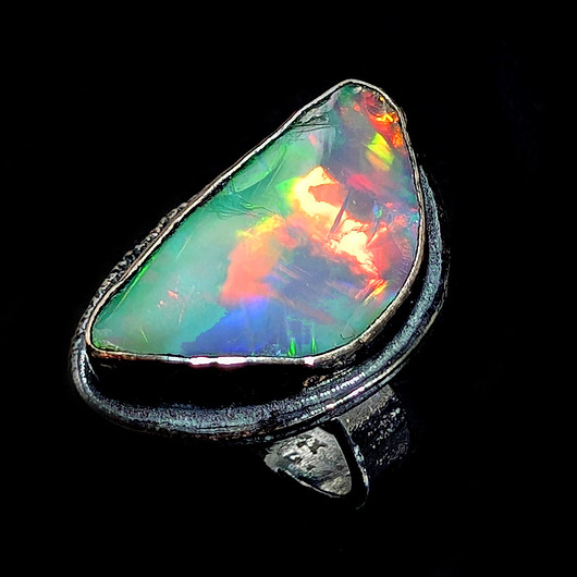 Pierścionek rainbow colors- opal