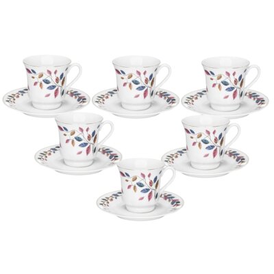 Serwis kawowy porcelanowy DOMOTTI Vergo 6 osób (12 elementów)