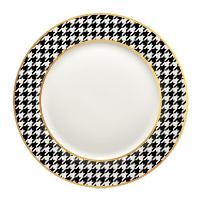 Talerz deserowy COCO 19 cm pepitka biało-czarny