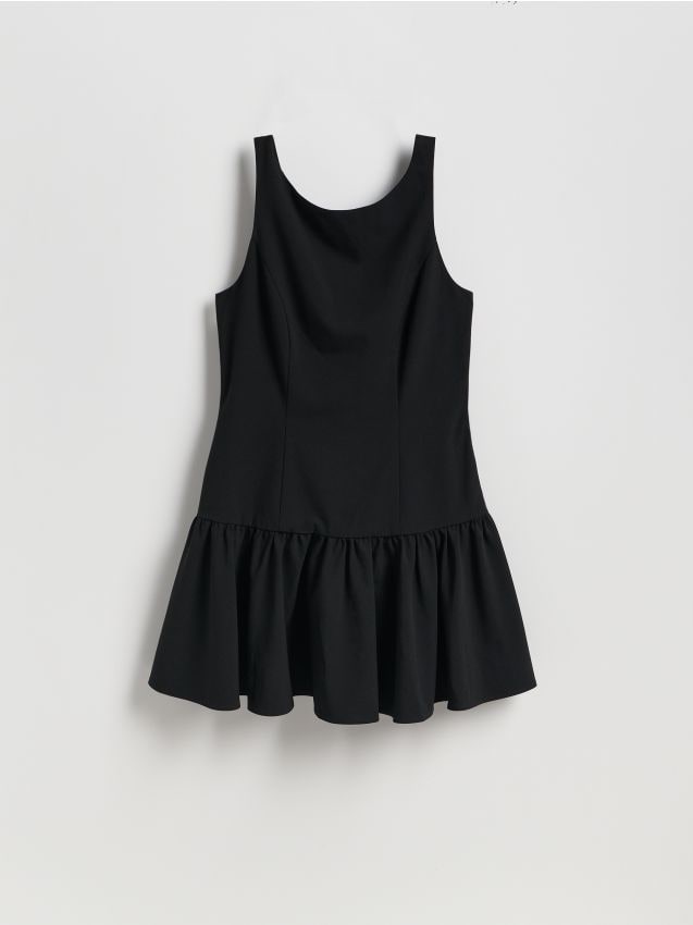 Reserved - Sukienka z kokardą - czarny
