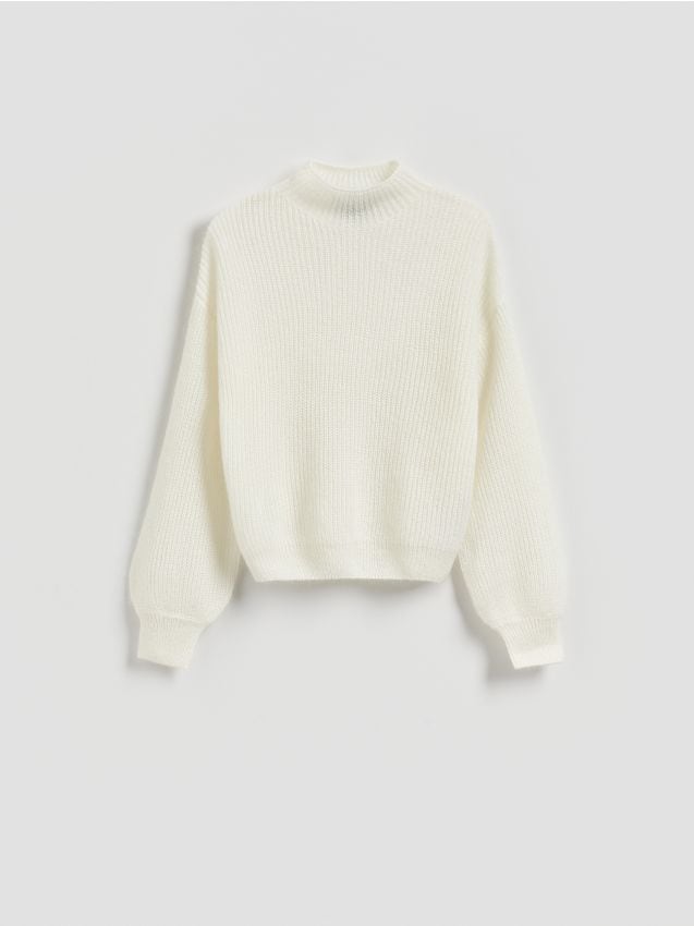 Reserved - Sweter z wełną - złamana biel