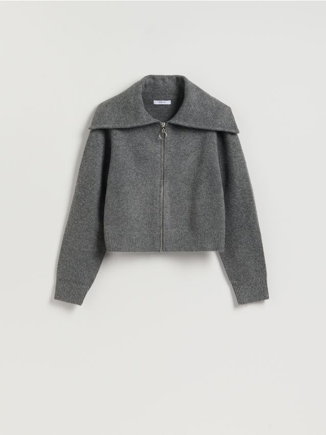 Reserved - Sweter z zapięciem na zamek - ciemnoszary