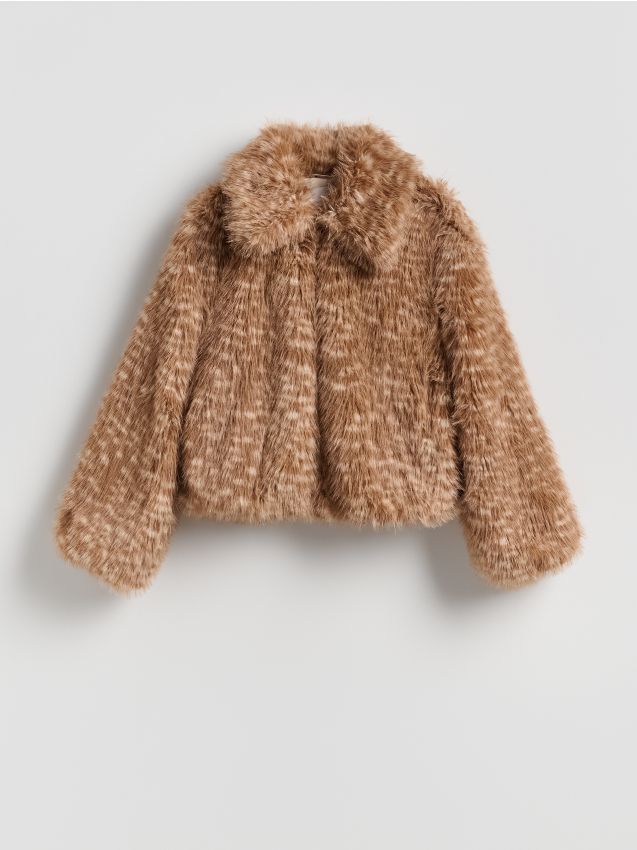 Reserved - Kurtka z imitacji futra - wielobarwny