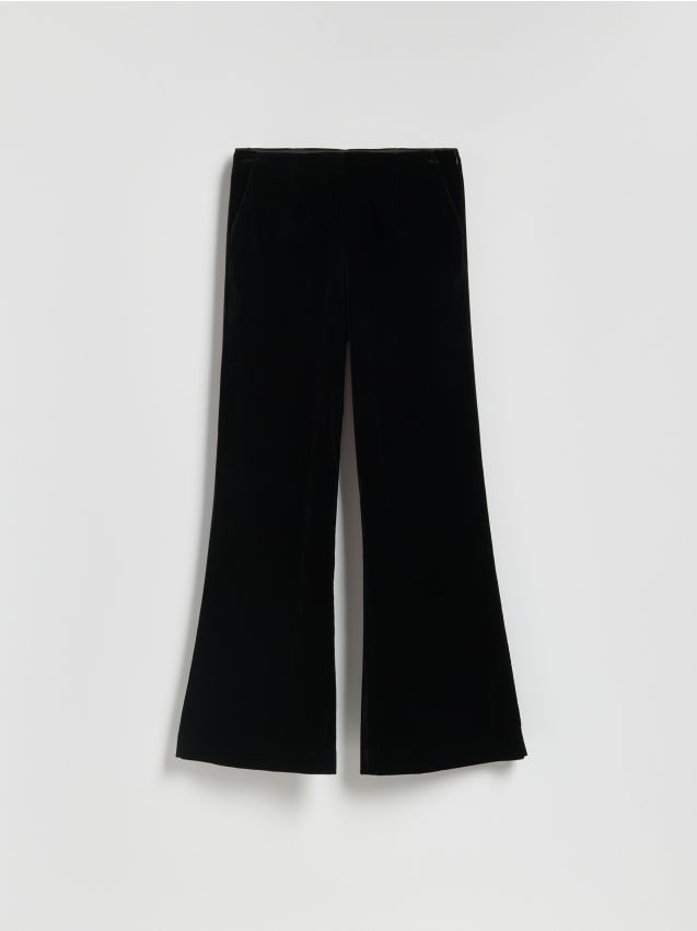 Reserved - Welurowe spodnie - czarny