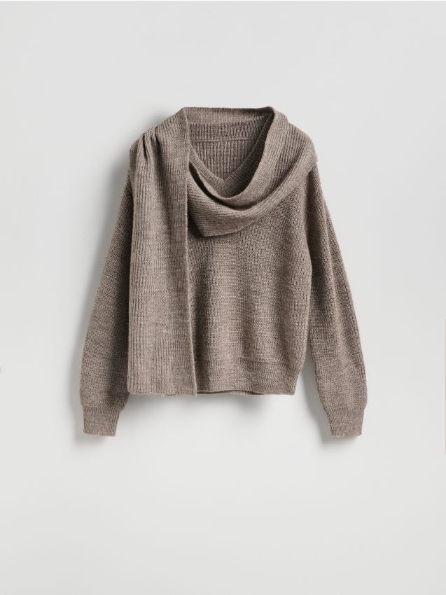 Reserved - Sweter z wełną - beżowy