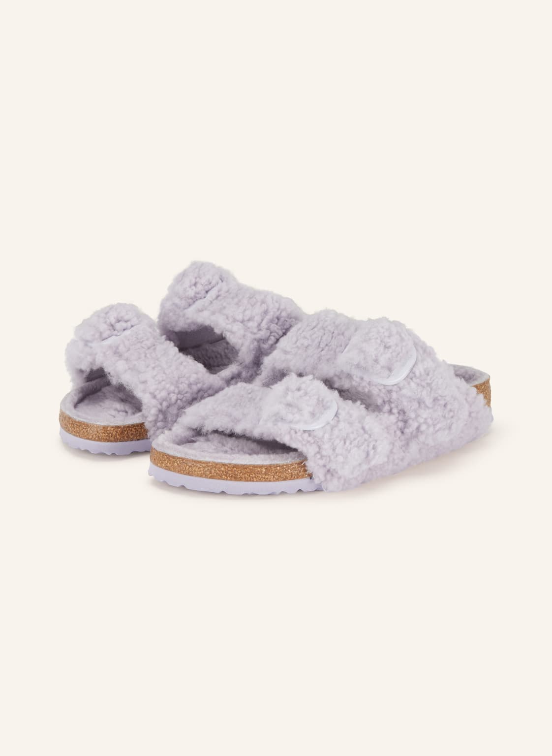 Birkenstock Klapki Arizona Big Buckle Shearling lila