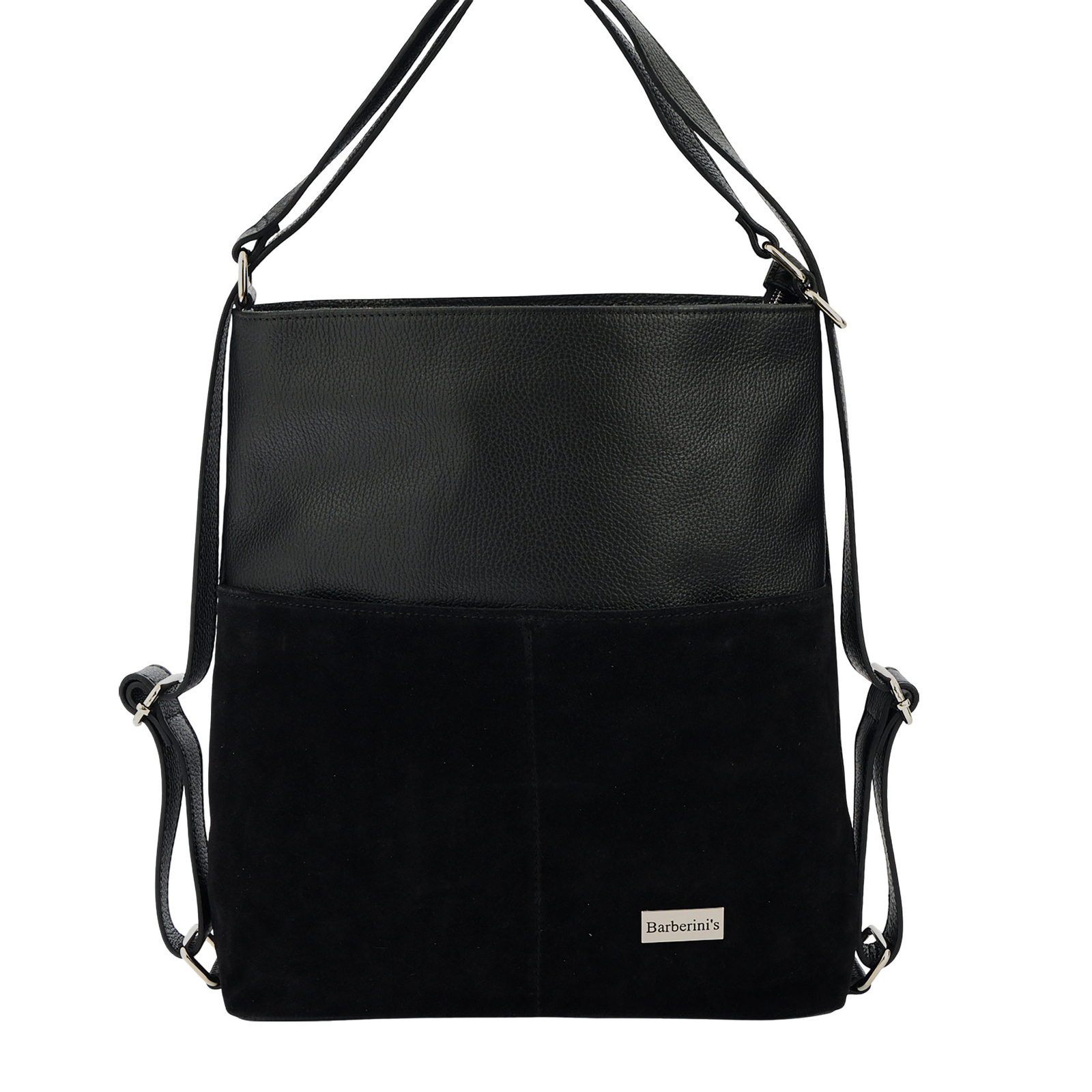 Torebka plecak z zamszem - Czarna