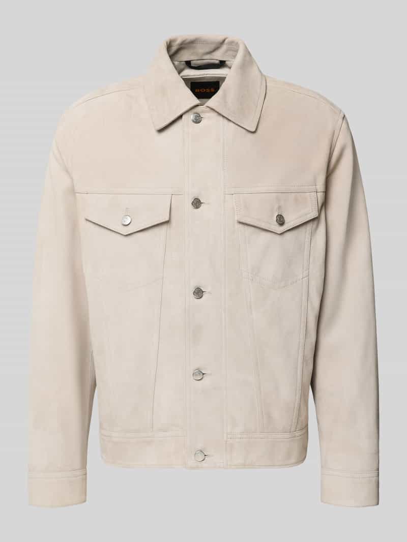 Kurtka skórzana o kroju regular fit z naturalnej skóry koziej model ‘JOHOT’