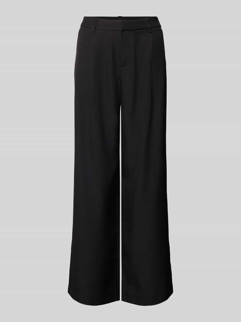 Spodnie materiałowe z szeroką nogawką i zakładkami w pasie