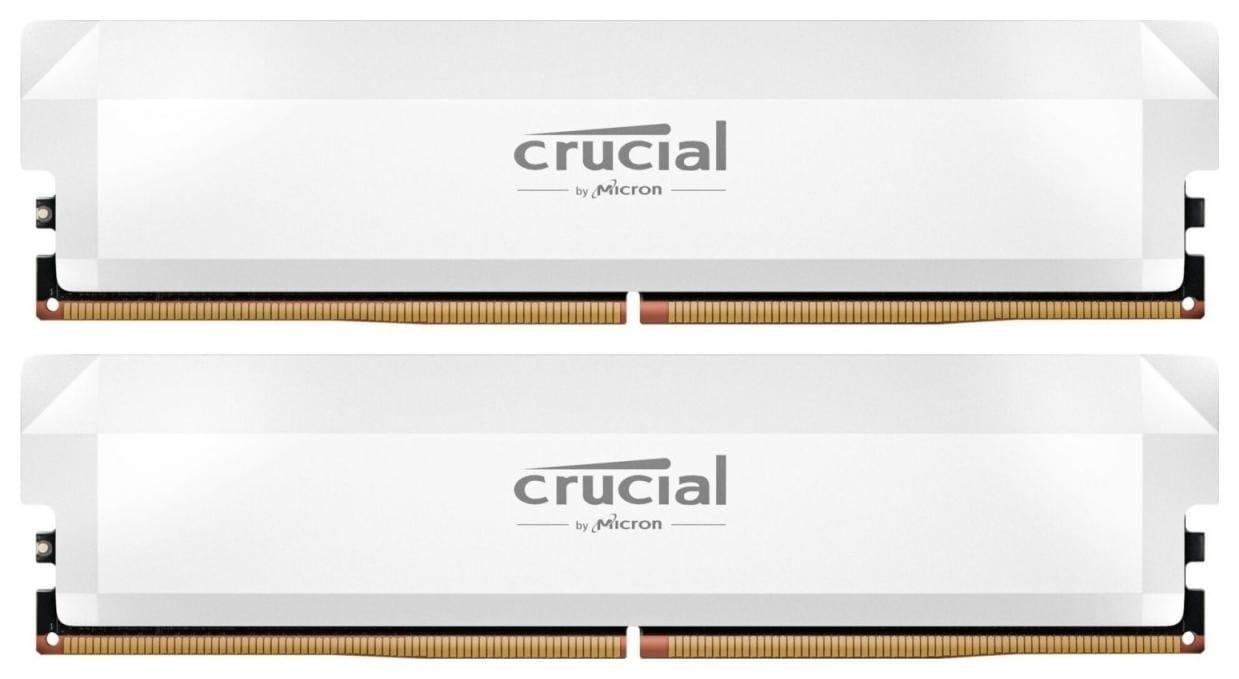 Crucial Pro Overclocking 32GB 2x16GB 6400MHz DDR5 CL32 UDIMM biała CP2K16G64C32U5W
