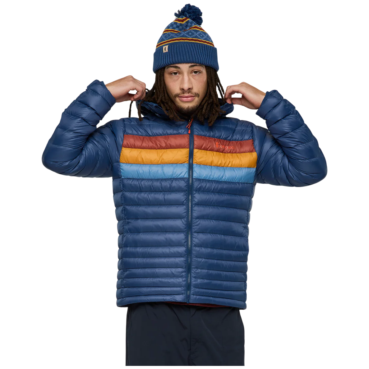 Męska kurtka puchowa Cotopaxi M'S Fuego Down Hooded Jacket Rozmiar: S / Kolor: ciemnoniebieski