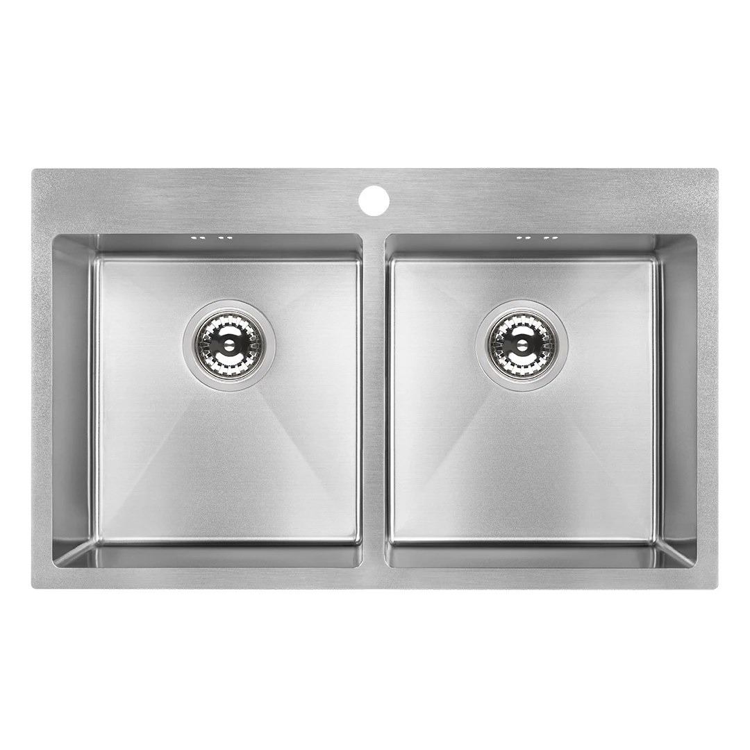Laveo Marmara Zlewozmywak stalowy dwukomorowy 78x48 cm inox SAM020T