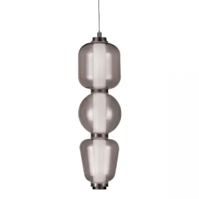 Pionowa wisząca lampa 23269 LED 12W 3000K przydymione szkło czarny