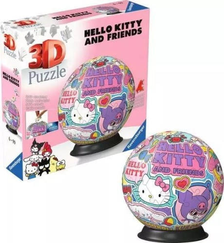 Puzzle 3d kula 72 elementy hello kitty