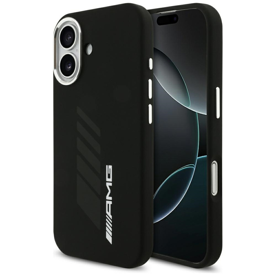 Etui AMG Silicone Oversize Rhombs MagSafe do iPhone 17 czarny