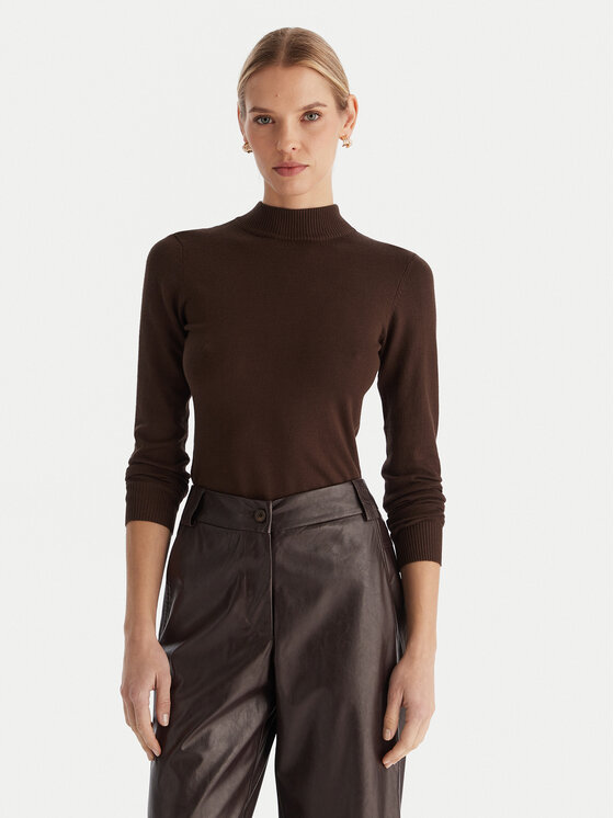 ACCESS FASHION Golf 54-8074 Brązowy Slim Fit