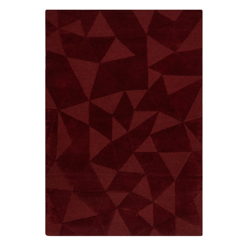 Bordowy wełniany dywan tkany ręcznie 160x230 cm Shard Red – Flair Rugs