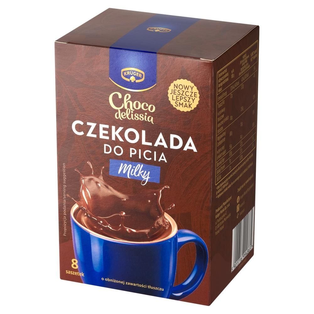 Krüger Milky Czekolada do picia o obniżonej zawartości tłuszczu 200 g (8 x 25 g)