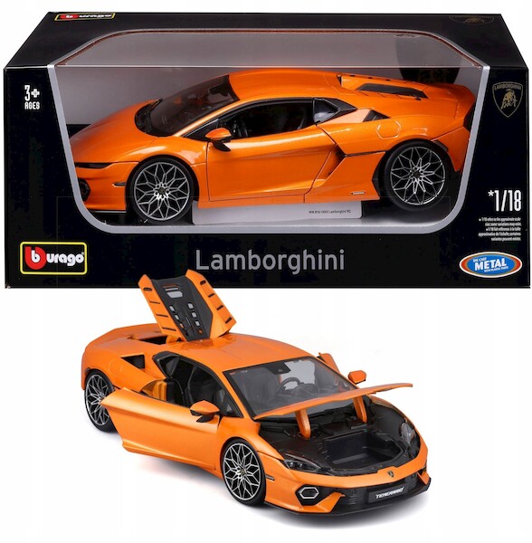 Bburago Model 1 :18 Lamborghini Temerario pomarańczowy