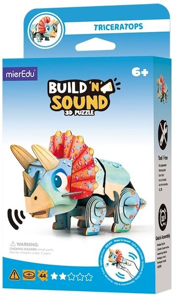 Puzzle 3D. Buduj i słuchaj - Triceratops